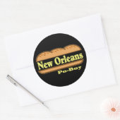 New Orleans Po Boy Ronde Sticker (Envelop)