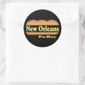 New Orleans Po Boy Ronde Sticker (Tas)