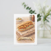 New Orleans Po'Boy (Amerikaanse Eetseries) Briefkaart (Staand voorkant)