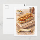 New Orleans Po'Boy (Amerikaanse Eetseries) Briefkaart (Voorkant / Achterkant)