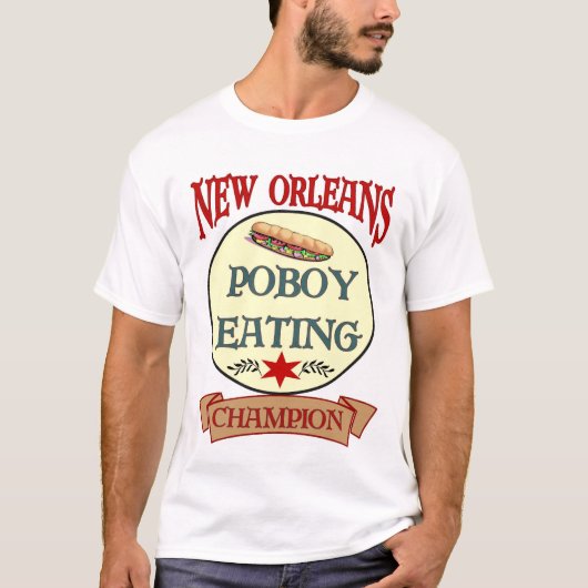 New Orleans Poboy eetkampioen T-shirt (Voorkant)