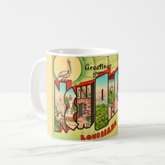 New Orleans Postcard Mug Koffiemok (Voorkant links)