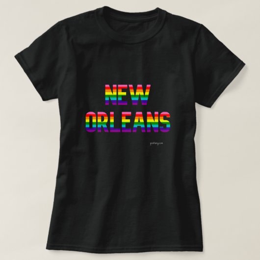 New Orleans Pride Regenboogvlag T Shirt W. (Design voorkant)