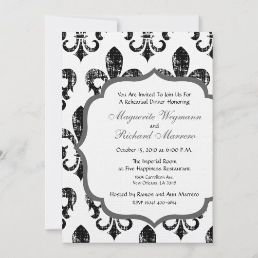 New Orleans Rehearsal Dinner Invitation Kaart (Voorkant)