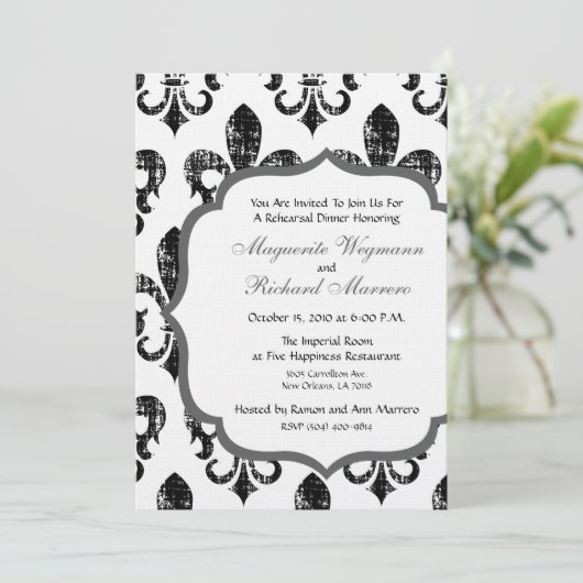 New Orleans Rehearsal Dinner Invitation Kaart (Staand voorkant)