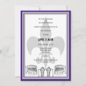 New Orleans Rehearsal Dinner Invite paarse Silver Kaart (Voorkant)