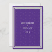 New Orleans Rehearsal Dinner Invite paarse Silver Kaart (Achterkant)
