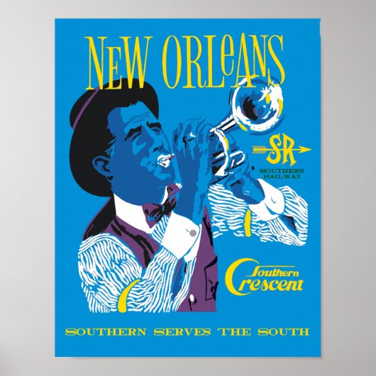 New Orleans. Reisposter voor treinen Poster (Voorkant)