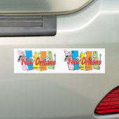 New Orleans Retro Kijk Bumpersticker (Op auto)
