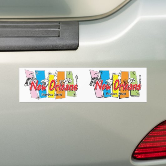 New Orleans Retro Kijk Bumpersticker (Op auto)