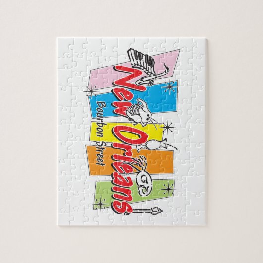 New Orleans Retro Kijk Legpuzzel (Verticaal)
