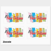New Orleans Retro Kijk Rechthoekige Sticker (Vel)