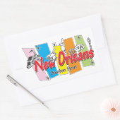 New Orleans Retro Kijk Rechthoekige Sticker (Envelop)