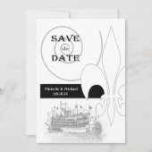 New Orleans Ribreedat Fleur de Lis Save the Date Kaart (Voorkant)