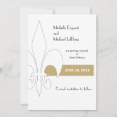 New Orleans Ribreedat Fleur de Lis Save the Date Kaart (Achterkant)