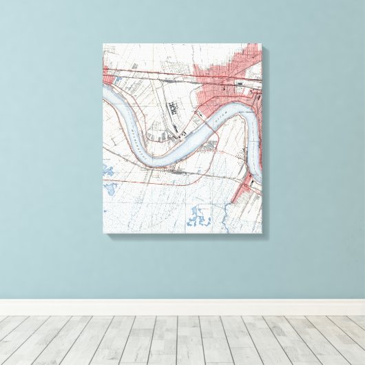  New Orleans Riverfront Jefferson Parish Canvas Afdruk (Insitu (Houten vloer))
