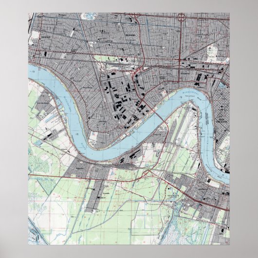 New Orleans Riverfront Jefferson Parish Poster (Voorkant)