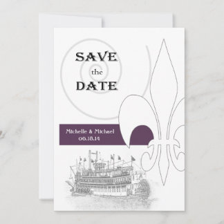 New Orleans rivierboot Fleur de Lis Reserveer de d Save The Date