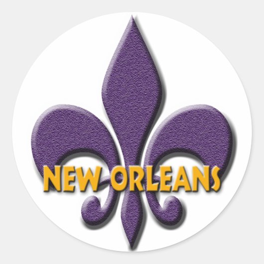 New Orleans Ronde Sticker (Voorkant)