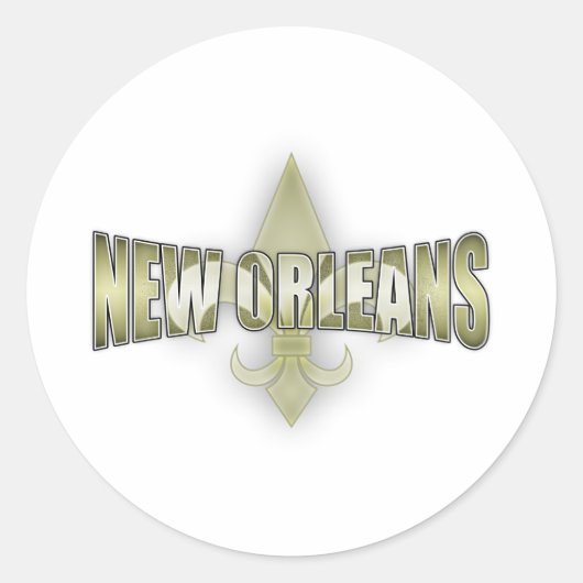 New Orleans Ronde Sticker (Voorkant)