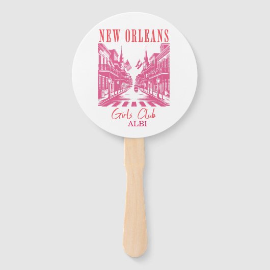 New orleans roze vrijgezelle handwaaier (Voorkant)