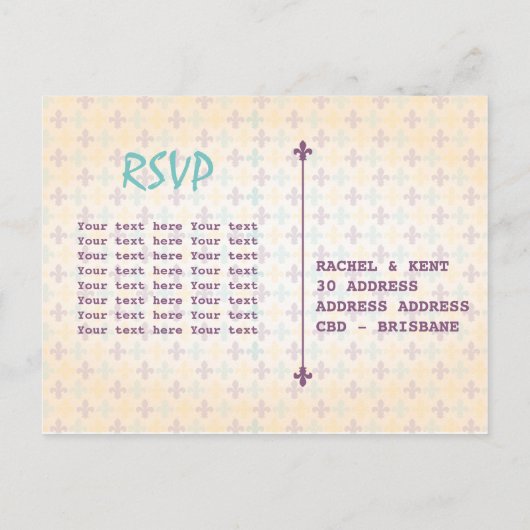 New Orleans RSVP Uitnodiging Briefkaart (Achterkant)