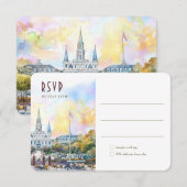 New Orleans RSVP Wedding Insert Destination Kaart (Voorkant / Achterkant)
