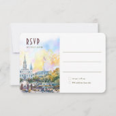 New Orleans RSVP Wedding Insert Destination Kaart (Voorkant)