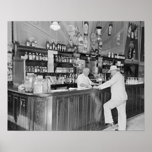 New Orleans Saloon, 1938. Oude foto Poster (Voorkant)