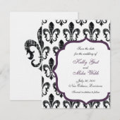 New Orleans Save the Date - Paars (Voorkant / Achterkant)