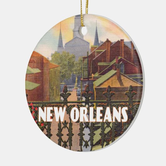New Orleans  Scene Keramisch Ornament (Links)