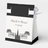 New Orleans Scène Zwart Wit Bedankdoosjes (Achterkant)
