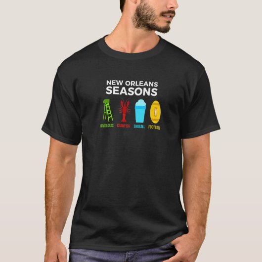 New Orleans Seasons Mardi Gras Snoball Crawfish vo T-shirt (Voorkant)