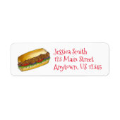 New Orleans Shrimp Poboy Po Boy Sandwich Labels (Voorkant)