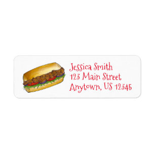 New Orleans Shrimp Poboy Po Boy Sandwich Labels