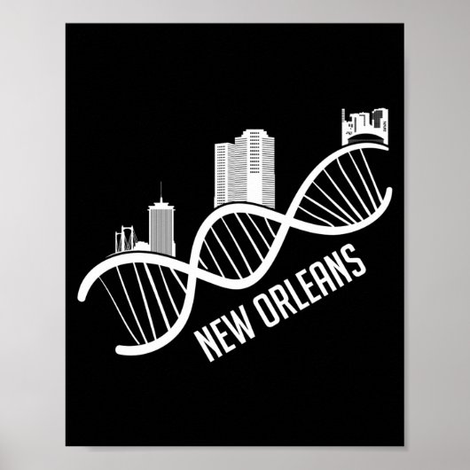New Orleans Silhouette Stad Louisiana Grappig Cade Poster (Voorkant)