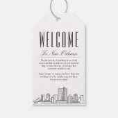 New Orleans Silhouette | Welkomstbericht Cadeautag Cadeaulabel (Voorkant)