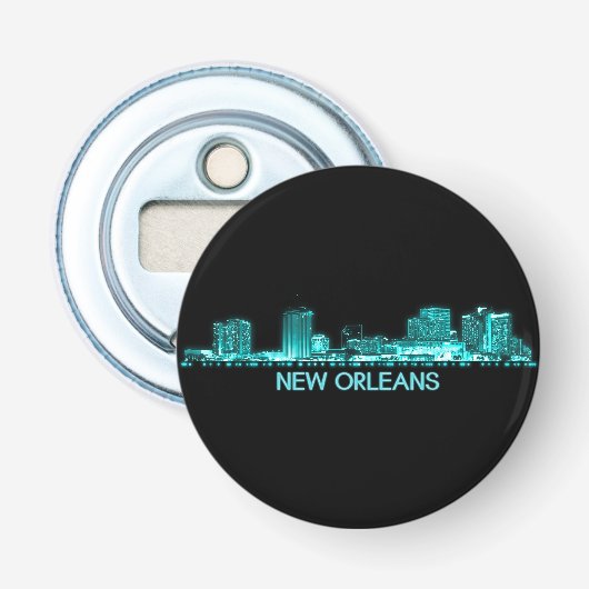 New Orleans Skyline Button Flesopener (Voorkant)