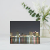 New Orleans Skyline Night Briefkaart (Staand voorkant)