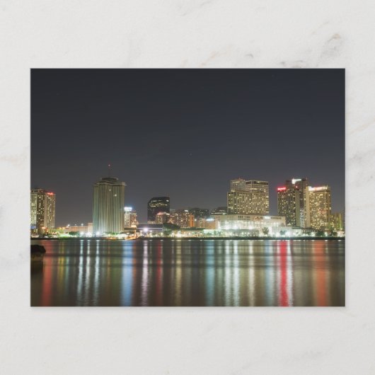 New Orleans Skyline Night Briefkaart (Voorkant)