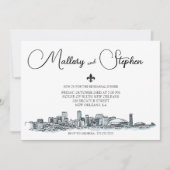 New Orleans Skyline repetitie diner uitnodiging (Voorkant)