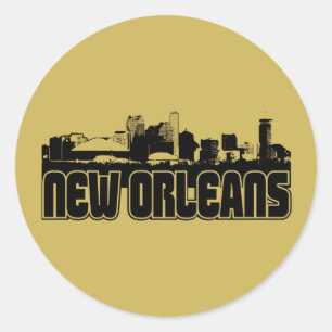New Orleans Skyline Ronde Sticker