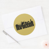 New Orleans Skyline Ronde Sticker (Envelop)