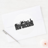 New Orleans Skyline Ronde Sticker (Envelop)