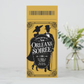 New Orleans Soirée Ticket Style Kaart (Staand voorkant)