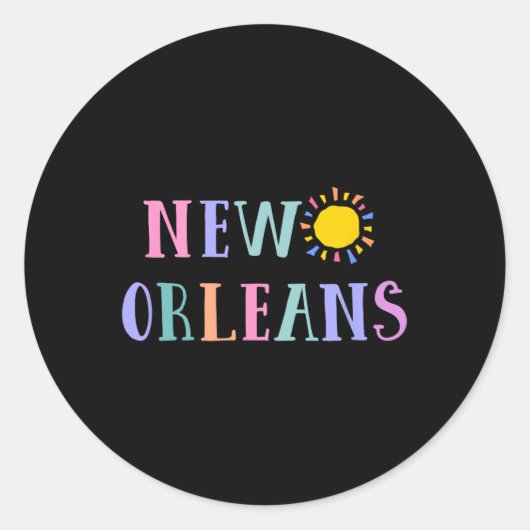 New Orleans Souvenir For Men Women Boys Girls Tour Ronde Sticker (Voorkant)