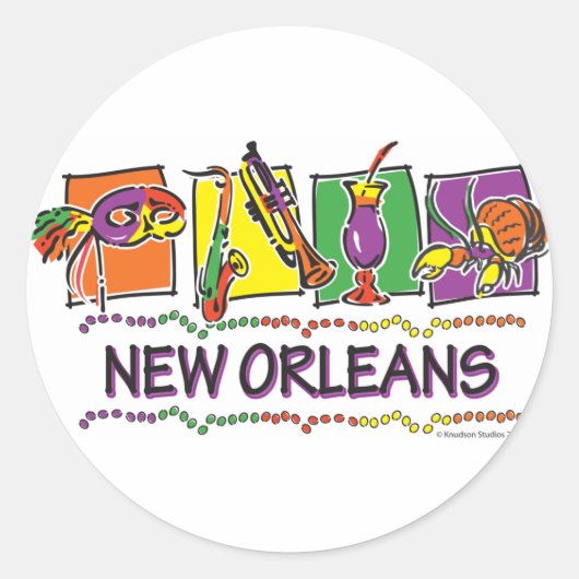 NEW-ORLEANS-SQUARES-eps kopie Ronde Sticker (Voorkant)