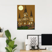 New Orleans St. Louis Cathedral in Brown Poster (Thuiskantoor)
