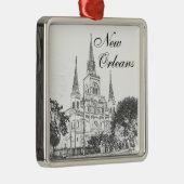 New Orleans St. Louis Cathedral Metalen Ornament (Rechts)