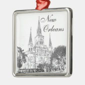 New Orleans St. Louis Cathedral Metalen Ornament (Links)
